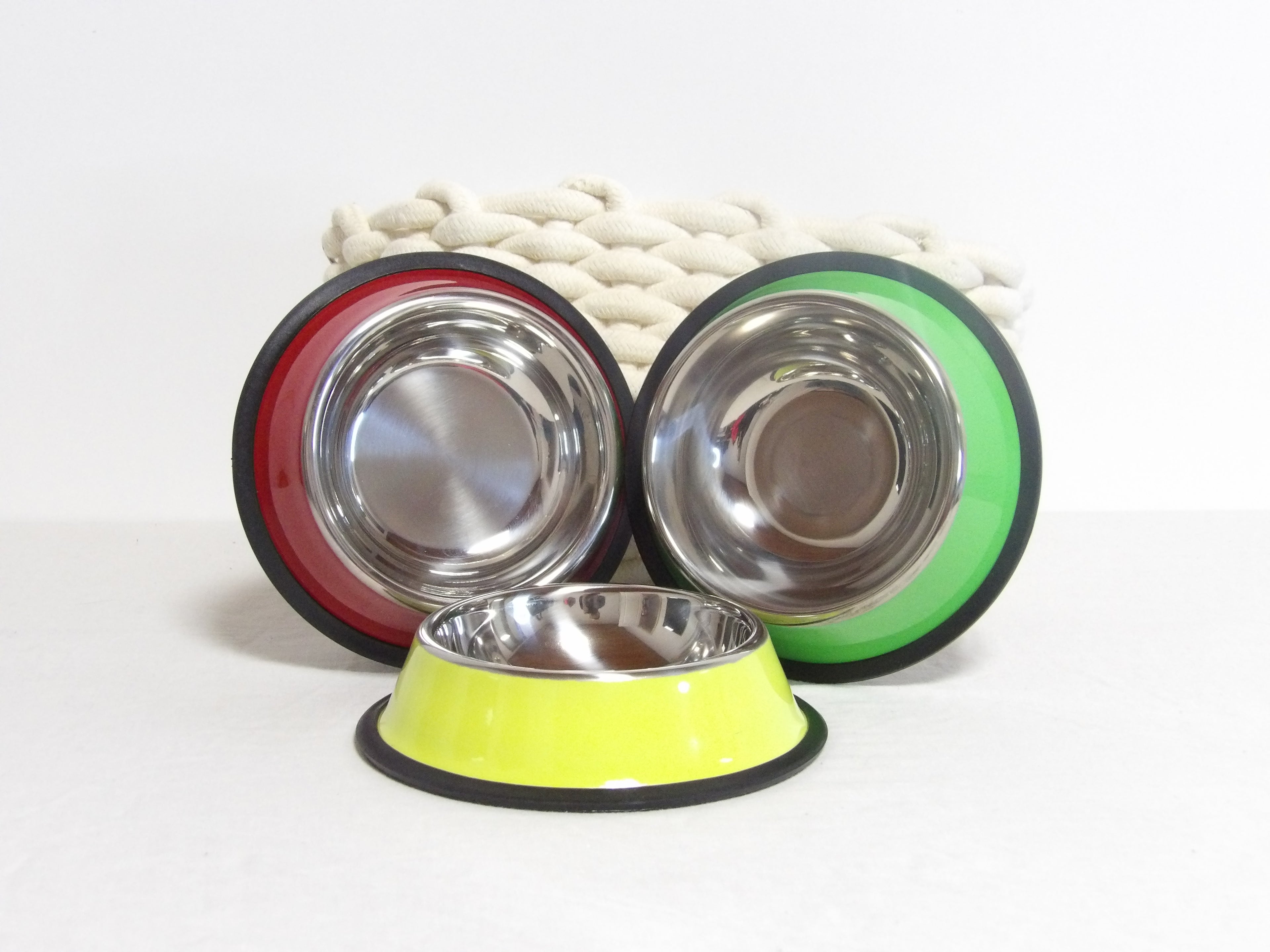 Gamelle en inox de couleur  pour Chien et chat avec Base Antidérapante