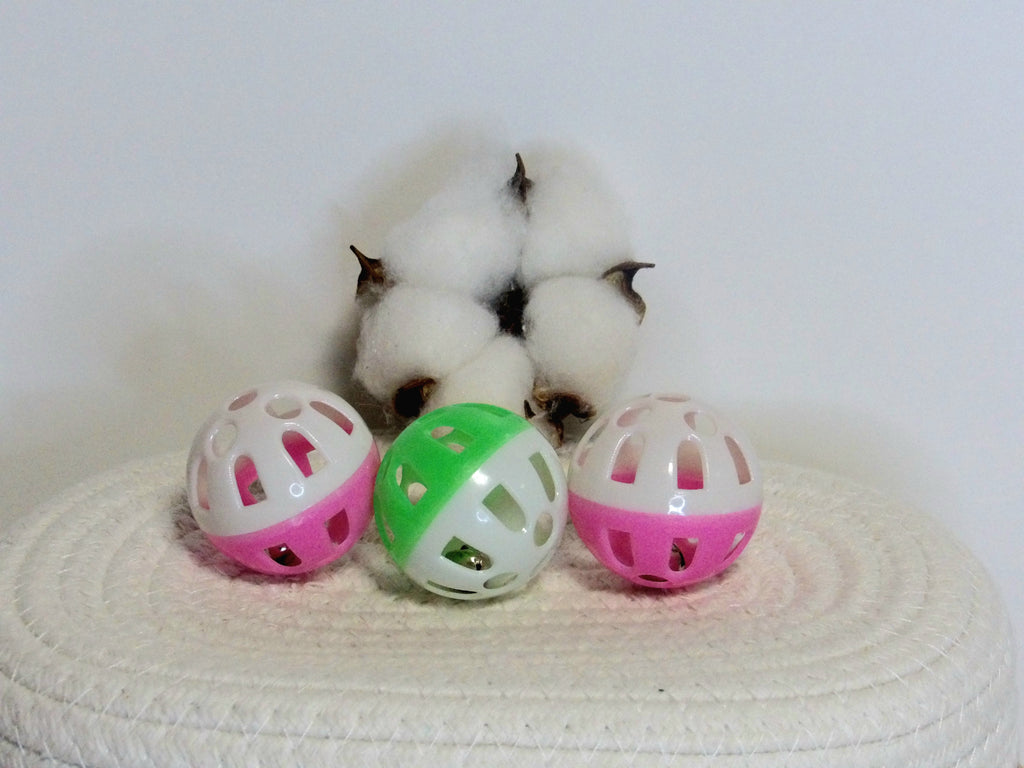 Lot de 3 Petites Balles à Grelot - Pour Chat et Chatons - Jouet Sonore