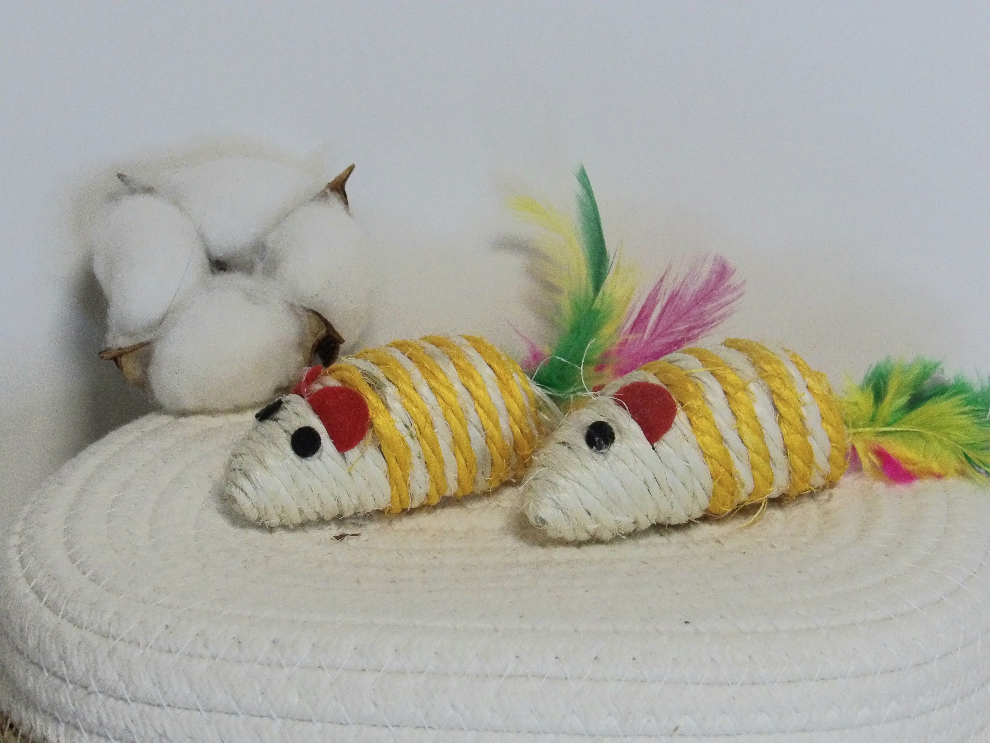 Petites Souris en Sisal pour Chat - Jouet Léger et Amusant
